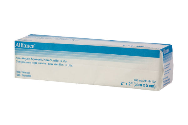 Pk/200 Gauze Sponge Non-Woven Premium 50G Weight 4-Ply Non-Sterile 5Cm X 5Cm