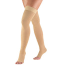 Pr/1 Truform Classic 30-40Mmhg Thigh-High Open-Toe Soft-Top Compression Stocking Medium (<22") Up To 28"L Beige Latex-Free