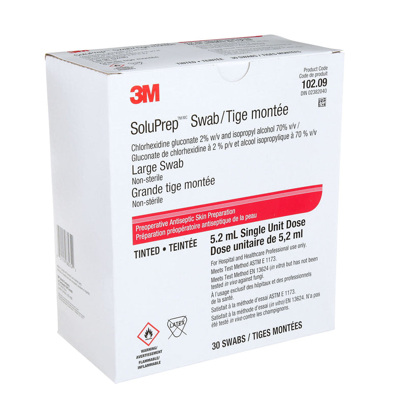 3M SoluPrep Wipe, Small, Clear 0.5% CHG / 70% IPA 10102
