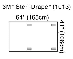 Bx/10 Steri-Drape C-Arm Drape 165x106cm w/ 4 Adhesive Patch Unique Fold Sterile