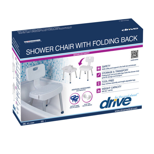 Shower Chair with Folding Back