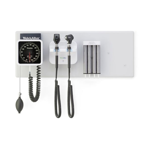 Welch Allyn® Green Series™ 777 Integrated Diagnostic Wall System, With Coaxial Led Ophthalmoscope, Macroview Basic LED Otoscope, Bp Aneroid, Ear Specula Dispenser