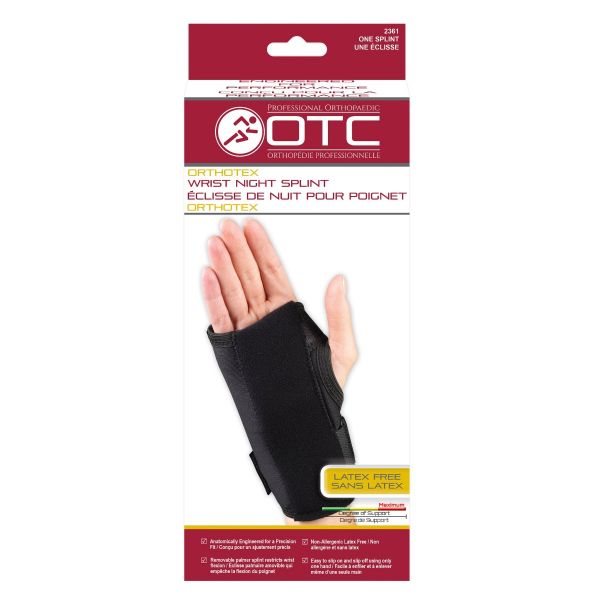 Ea/1 Otc Wrist Night Splint Black Right Lg (7 1/4 - 8 1/2")