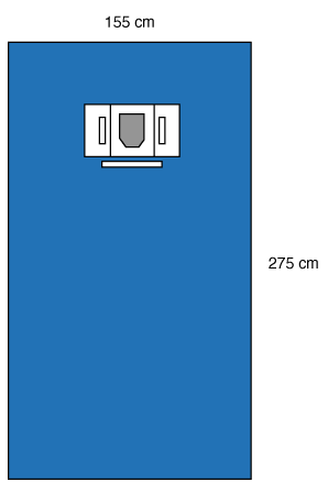 Bx/20 Drape Opthalmic Sheet w/ Incise Film & Pouches, 62 x 107IN (Non Returnable)