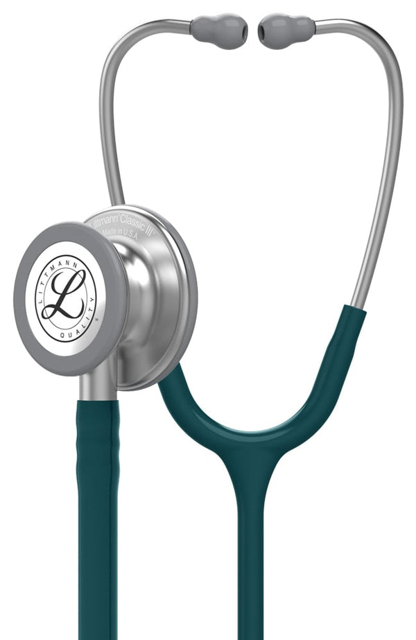 Ea/1 Littmann Classic Iii Stethoscope 27" Tube Caribbean Blue W/ Standard Finish Adult & Pediatric Chestpiece W/ Open Bell Single-Piece Tunable Diaphragm No Rubber Latex Or Phthalate Plasticizers