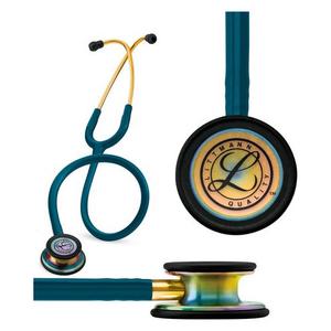 Ea/1 Littmann Classic Iii Stethoscope 27" Tube Caribbean Blue W/ Rainbow Finish Adult & Pediatric Chestpiece W/ Open Bell Single-Piece Tunable Diaphragm No Rubber Latex Or Phthalate Plasticizers