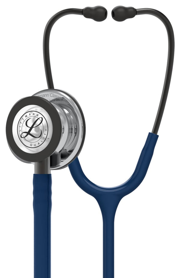 Ea/1 Littmann Classic Iii Stethoscope 27" Navy Blue W/ Mirror Finish Adult & Pediatric Chestpiece W/ Open Bell Single-Piece Tunable Diaphragm No Rubber Latex Or Phthalate Plasticizers