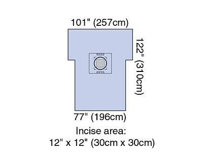 Bx/5 Drape Surgical Cesarean Section Pouch W/Foam Ring Armboard Covers Tube Holder A 76 X 121In