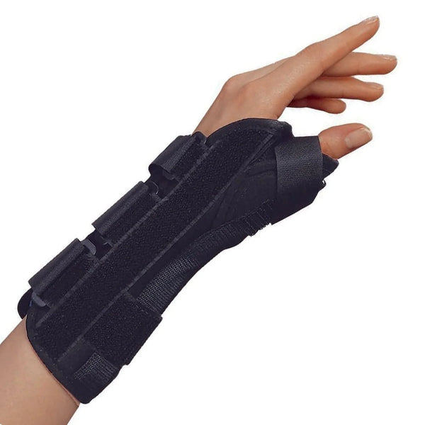 Ea/1 Otc Maximum 8" Wrist Splint W/ Separate Cinch Fasteners Removable Palmar Splint & Flexible Stays Left X-Large (8 1/2" - 10") Black Latex-Free