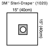 Bx/10 Steri-Drape, Small Drape w/ Adhesive Aperture, 40CM X 40CM