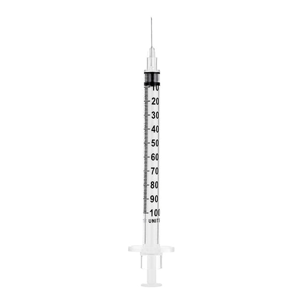 BX/100 - SOL-M 1ml Insulin Syringe w/Fixed Needle 31G*8mm (U-100 Insulin Only)(PE Bag)