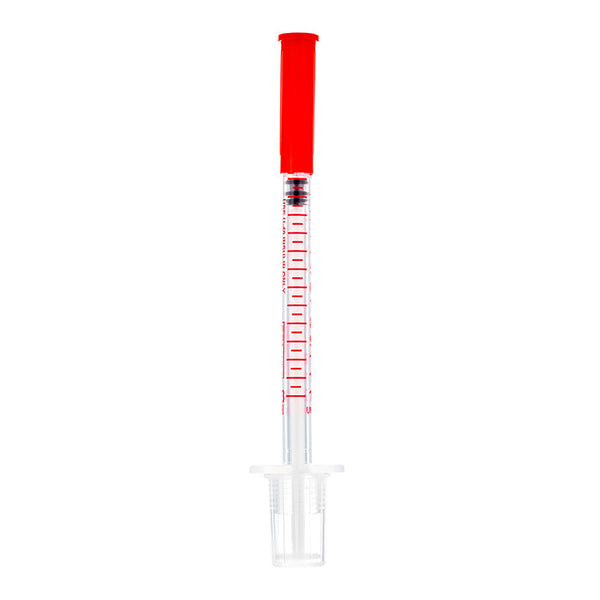 BX/100 - SOL-VET 0.3ml U-40 Insulin Syringe w/Fixed Needle 29G*1/2 (half unit markings)(PE Bag) (ANIMALS ONLY)