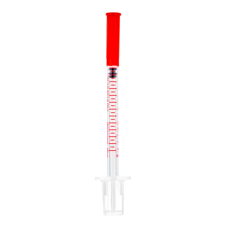 BX/100 - SOL-VET 0.3ml U-40 Insulin Syringe w/Fixed Needle 29G*1/2 (half unit markings)(PE Bag) (ANIMALS ONLY)