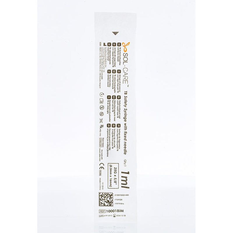 BX/25 - SOL-CARE 1ml Safety Syringe Allergy Tray 26G*3/8'' IDB