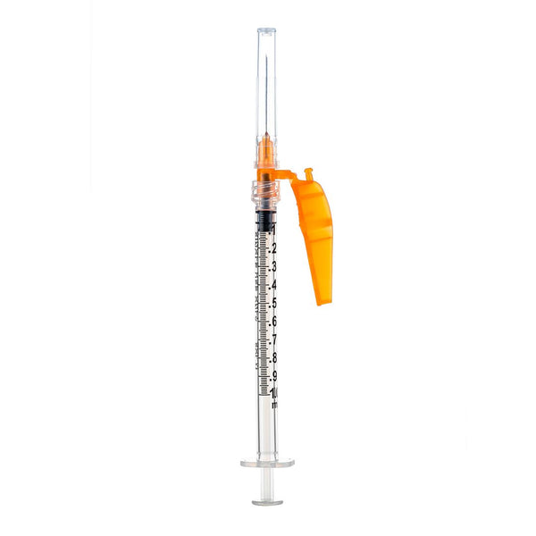 BX/50 - SOL-CARE 1ml Luer Lock Syringe w/Safety Needle 23G*1 1/2''