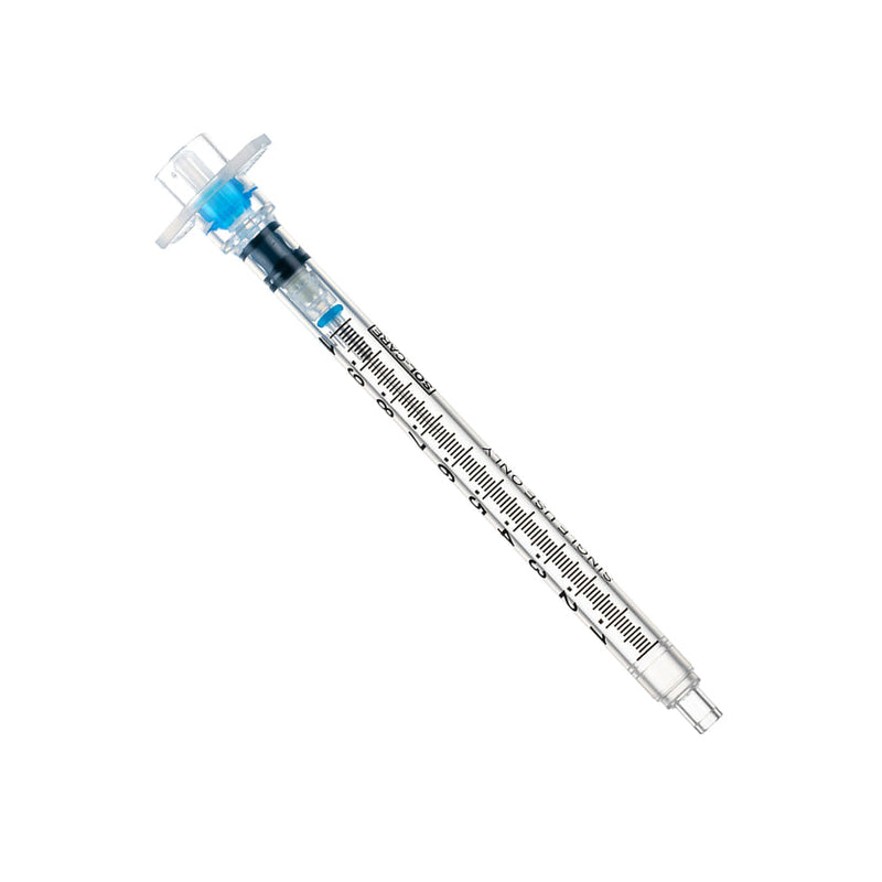 BX/100 - SOL-CARE 0.5ml TB Safety Syringe w/Fixed Needle 27G*1/2