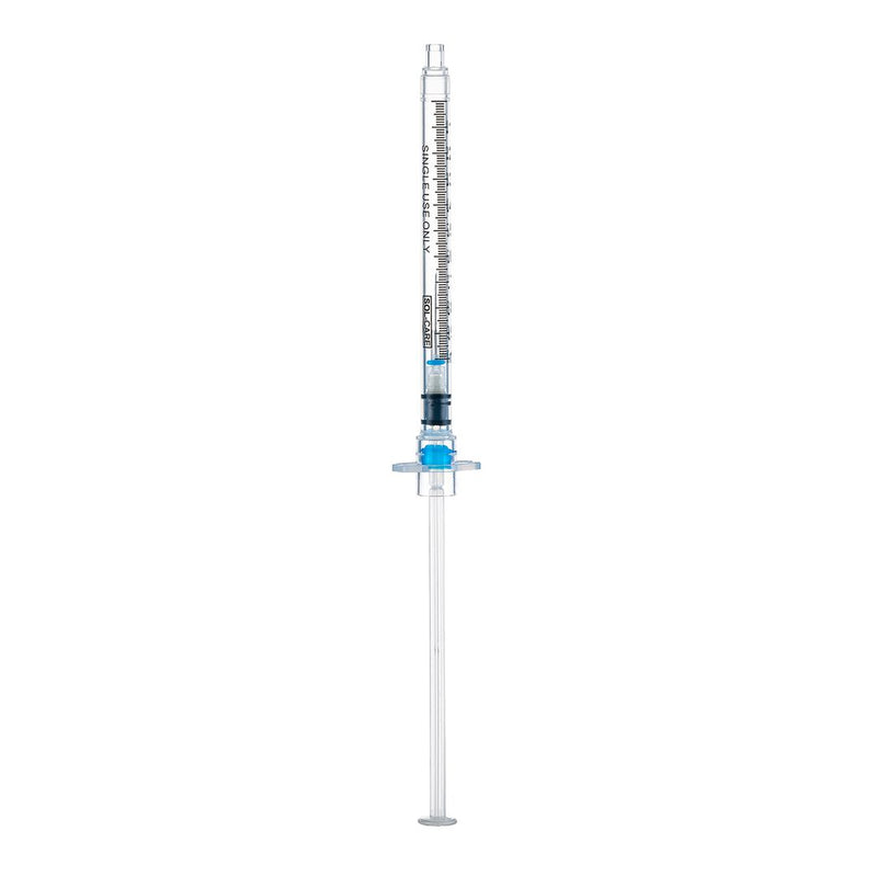 BX/25 - SOL-CARE 1ml Safety Syringe w/Fixed Needle 25G*1 Flu Tray