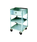Stainless-Steel Cart with Shelf and Drawer, 3 Shelves, 1 Drawer