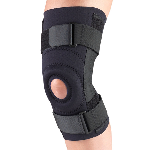 Ea/1 Champion Neoprene Medium Knee Stabilizer W/ Spiral Stays Md (14" - 15 1/4") Left Or Right Plush-Lined Black Latex-Free