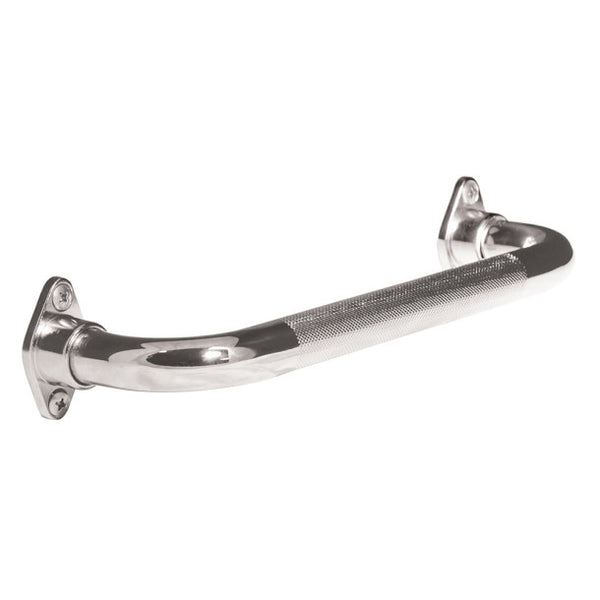 AquaSense Knurled Chrome Grab Bar with Rotating Flange