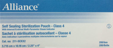Pk/200 Sterilization Pouch 2 1/4" X 4" Class 4 Self-Sealing Multi-Parameter Indicator