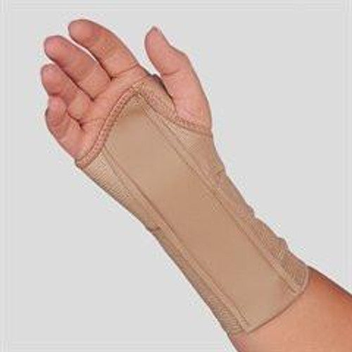 Ea/1 Champion Medium Elastic Wrist Splint Right Hand Lg (7 3/4 - 8 1/2") Padded Closure Beige