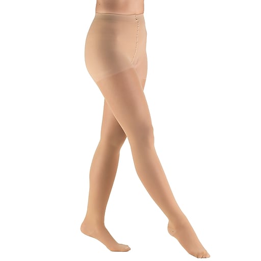 Pr/1 Truform Ladies' Trusheer 30-40Mmhg Compression Pantyhose Closed-Toe X-Large (40-65") Beige Nylon/Spandex