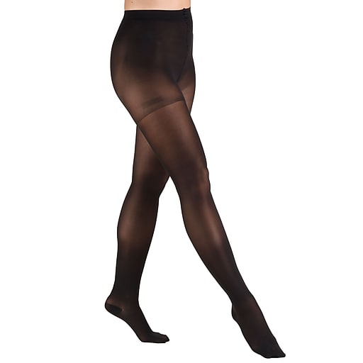 Pr/1 Truform Ladies Trusheer 20-30Mmhg Pantyhose M (30-50") Black Latex-Free