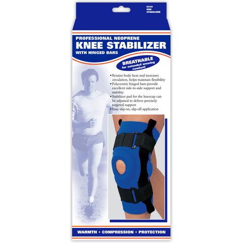 Ea/1 Champion Neoprene Maximum Knee Stabilizer W/ Hinged Bars 2Xl (17 3/4 - 19 1/4") Blue Reversible Lined-Interior Latex-Free