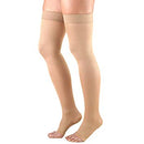Pr/1 Truform Ladies Opaque 20-30Mmhg Xl (23 1/2-32") Thigh-High Open-Toe Beige Compression Stocking Latex Free