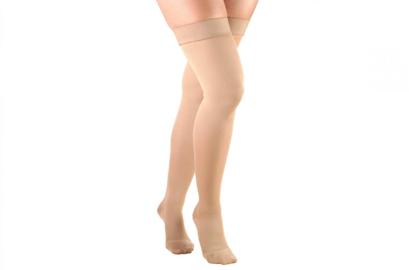 Ea/1 Truform Opaque 20-30Mmhg Ladies Thigh-High Closed-Toe M (18-27 1/2") Beige Compression Stocking Latex-Free