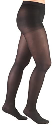 Pr/1 Truform Ladies' Opaque Pantyhose 20-30Mmhg Closed-Toe Black Md (30-50")