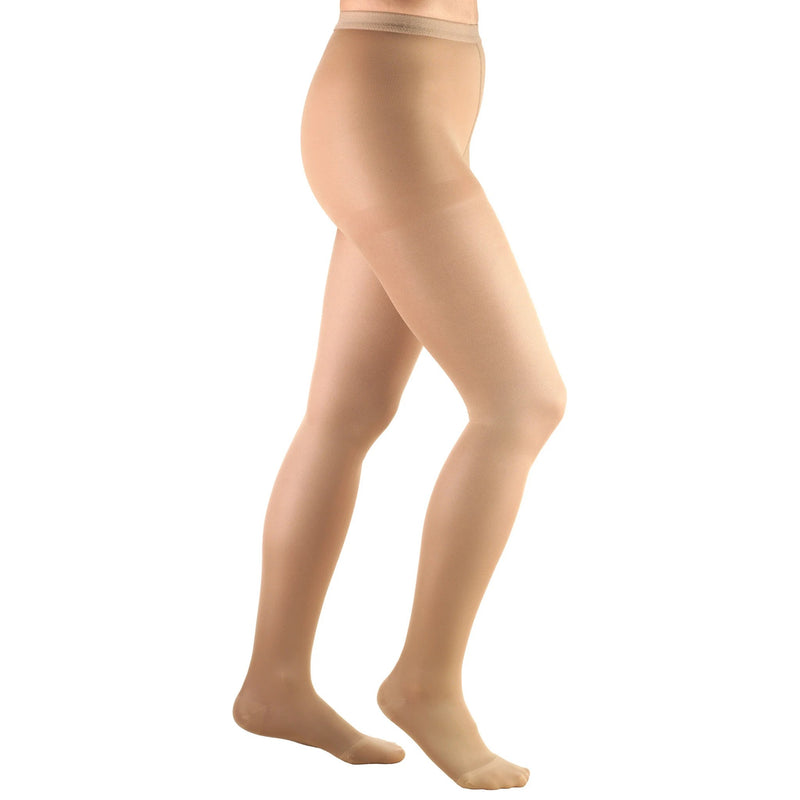 Pr/1 Truform Ladies' Opaque Pantyhose 15-20Mmhg Closed-Toe Beige Large (30-50")