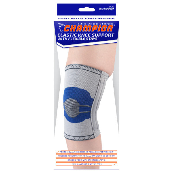 Ea/1 Elastic Knee Support With Stays Light Grey Large