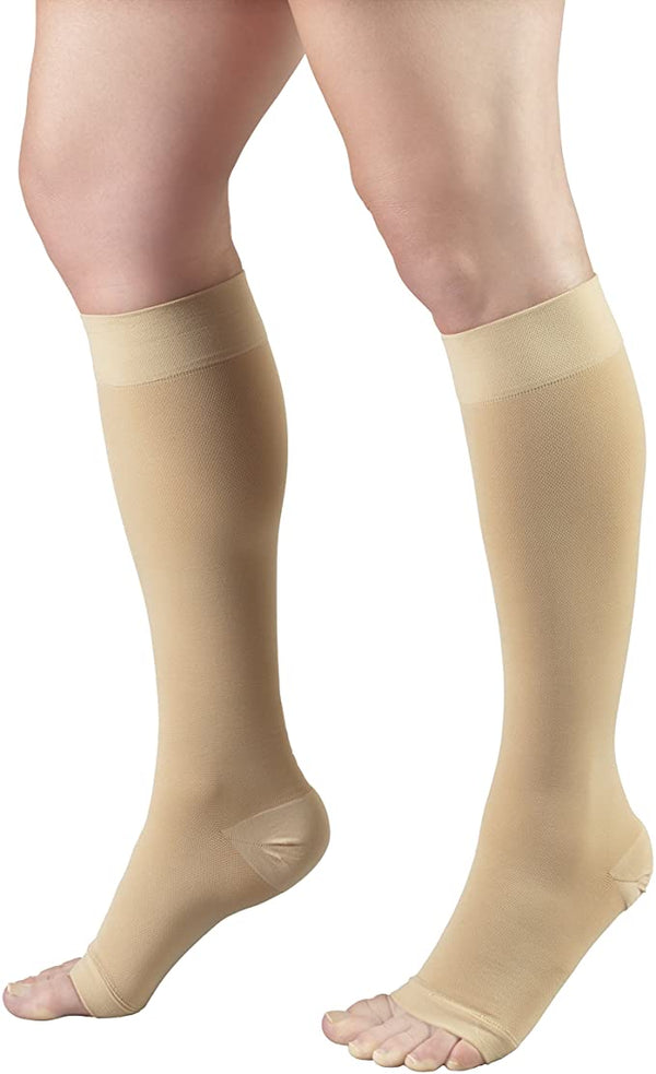 Pr/1 Truform Medical Leg Wear 20-30Mmhg Short Leg (>15") Below-Knee Open-Toe Soft-Top Lg (15 1/2 - 18") Beige