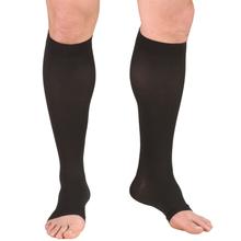 Pr/1 Truform 15-20Mmhg Compression Socks, Below Knee, Open-Toe, Black, Large