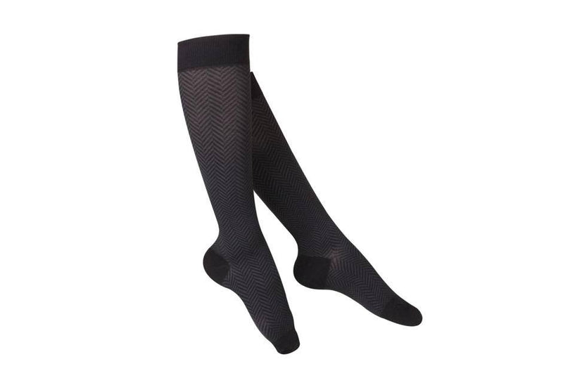 Pr/1 Truform Ladies Touch 15-20Mmhg Charcoal Herringbone Knee High Compression Socks Large