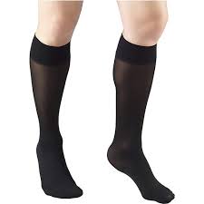 Pr/1 Truform Ladies Lites 8-15Mmhg Sheer Knee-High Closed-Toe Black L (8 - 10 1/2 Ft) Compression Stocking Latex-Free