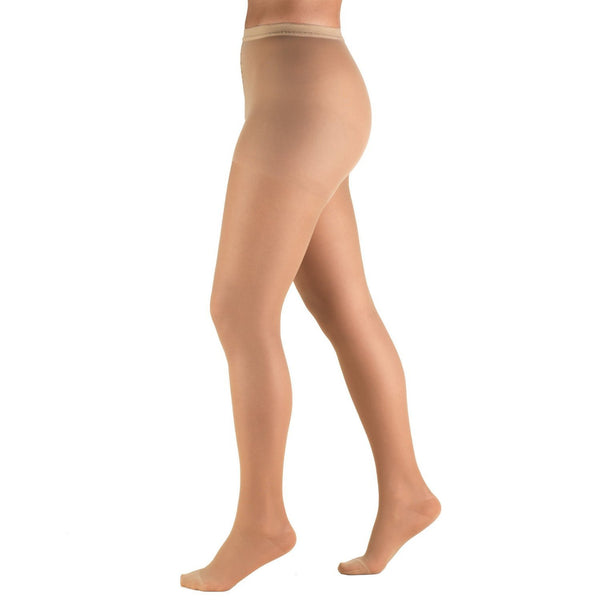 Pr/1 Truform Ladies' Sheer Lites Pantyhose, 15-20Mmhg Closed-Toe, Beige, Petite