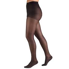 Pr/1 Truform Ladies' Sheer Lites Pantyhose, 15-20Mmhg Closed-Toe, Black, Petite