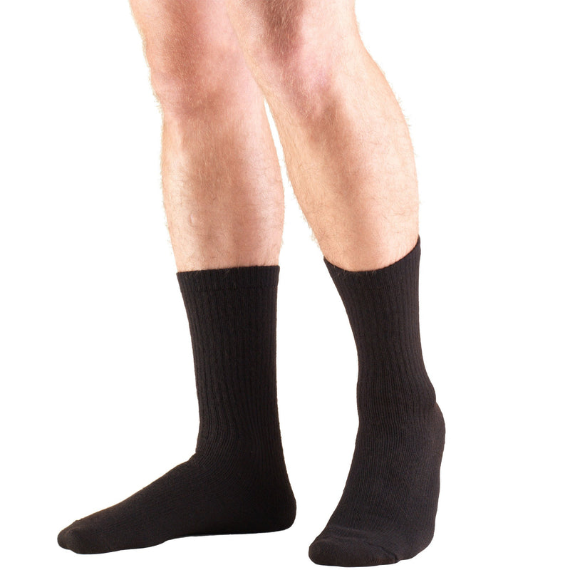 Pr/1 Trusoft Diabetic 8-15Mmhg Crew-Length Compression Sock Black Lg (M: 10 1/2 - 12) (W: 11 1/2 - 13) Unisex Latex-Free