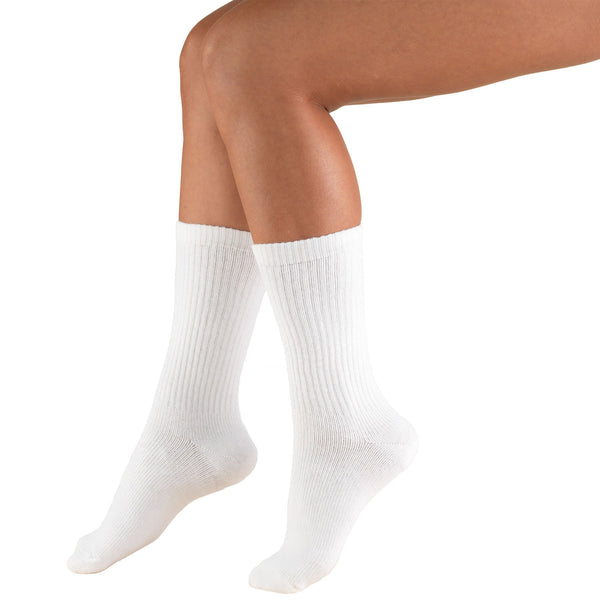 Pr/1 Trusoft Diabetic 8-15Mmhg Crew-Length Compression Sock White Lg (M: 10 1/2 - 12) (W: 11 1/2 - 13) Unisex Latex-Free