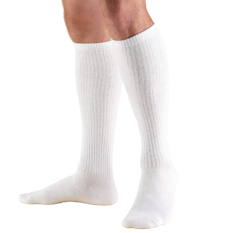 Pr/1 Trusoft Diabetic 8-15Mmhg Knee-High Sock Large Men (101/2-12) Women (11 1/2-13") White Latex-Free