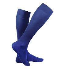 Pr/1 Truform Travel Series 15-20Mmhg Compression Socks Knee-High Closed-Toe Unisex Navy Medium (13 1/2" - 16" Calf) Microfiber