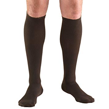 Pr/1 Truform Men'S Casual 15-20Mmhg Knee High Brown Large (15 1/2"-18") Compression Sock Latex-Free