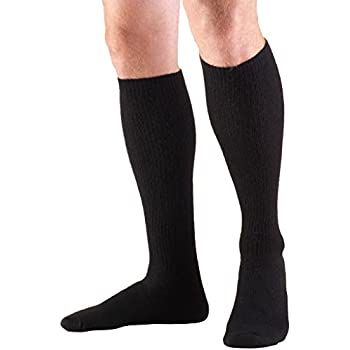 Pr/1 Men'S Casual Knee Compression Socks 20-30 Mmhg Black Medium