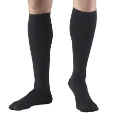 Pr/1 Truform Men'S 8-15Mmhg Dress-Style Knee-High Large (10 1/2 - 12 Shoe) Black Compression Sock Latex-Free