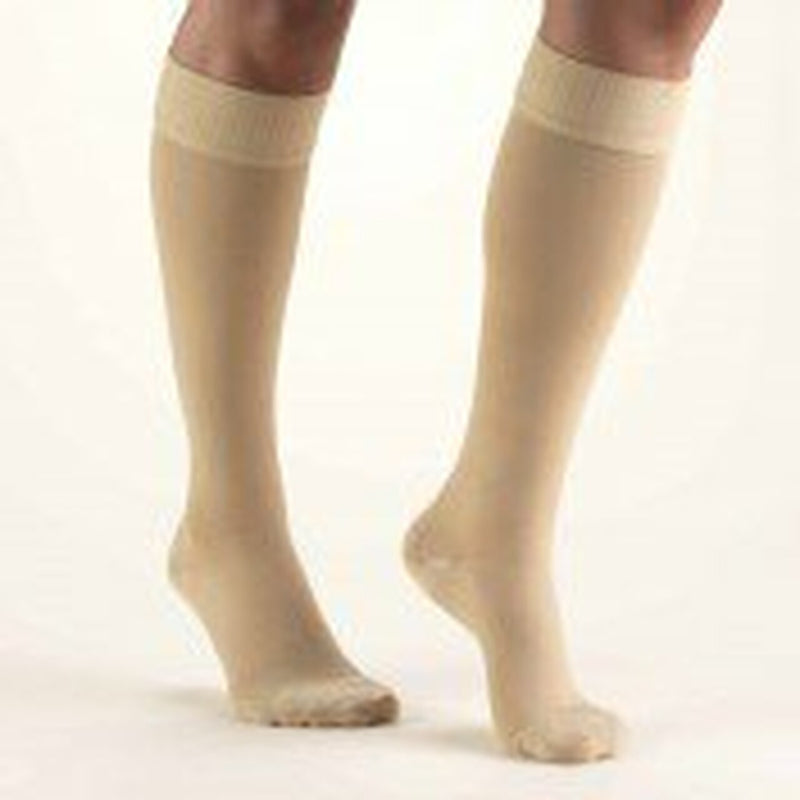 Pr/1 Truform Men'S 8-15Mmhg Dress-Style Knee-High Large (10 1/2 - 12 Shoe) Tan Compression Sock Latex-Free