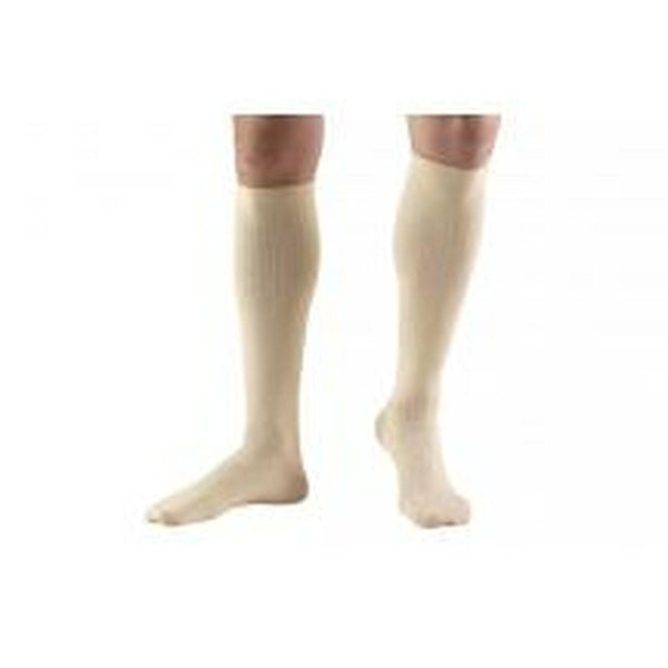 Pr/1 Truform Men'S 8-15Mmhg Dress-Style Knee-High Medium (7 1/2 - 10 Shoe) Tan Compression Sock Latex-Free