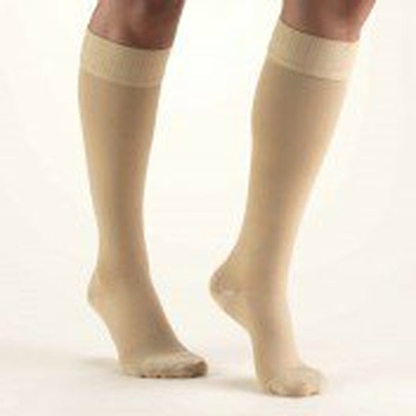 Pr/1 Truform Men'S 8-15Mmhg Dress-Style Knee-High Xl (12 & Over Shoe) Tan Compression Sock Latex-Free